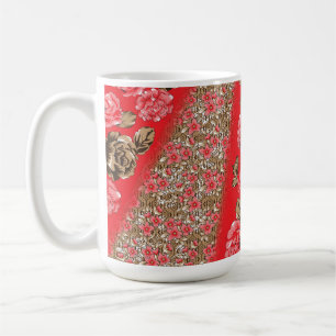 Mug Classique Tasse à café florale Dessin roug