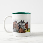 Mug Classique Tête de Cheval Blanc avec Bordure Ve (Gauche)