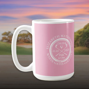 Mug Classique trou en un rose féminin élégant de golf
