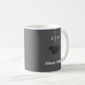 Mug classique unique avec initiales, nom et logo (Devant droit)