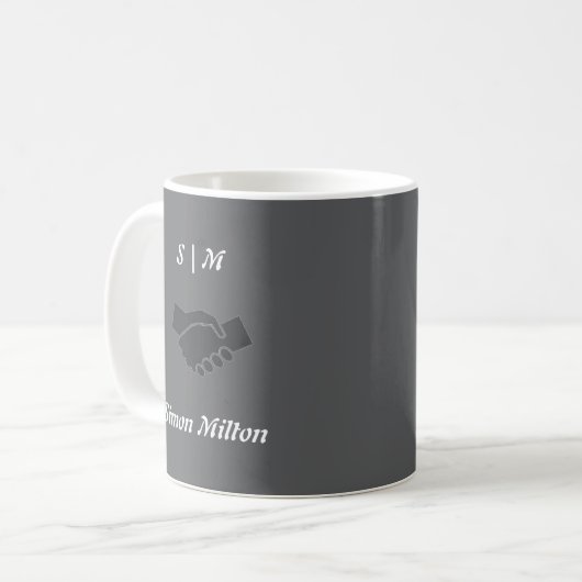 Mug classique unique avec initiales, nom et logo (Devant gauche)