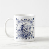 Mug Classique Vintage Chic Hollandais Windmill Delft B (Gauche)