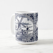 Mug Classique Vintage Chic Hollandais Windmill Delft B (Devant gauche)