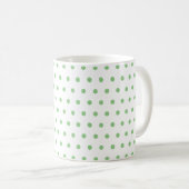 Mug Classique Vintage Sage Vert Pois Blanc (Devant droit)