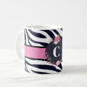 Mug classique Zebra Floral Monogram (Devant gauche)