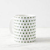 Mug Classiques pois verts forêt foncée sur fond blanc (Devant gauche)