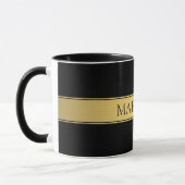 Mug Classy Faux Gold Stripe & Black Arrière - plan ou  (Gauche)