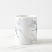 Mug Classy Girly Marble Nom du script Monogramme (Centre)