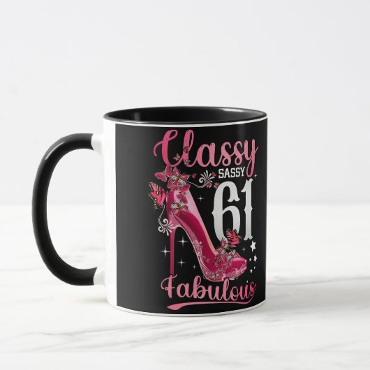 Mug Classy Sassy 61 Et Faburlous 61ème Anniversaire Fl (Gauche)