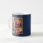 Mug Classy Traditionnel 3 Photos de Famille Or Bleu (Devant gauche)