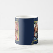 Mug Classy Traditionnel 3 Photos de Famille Or Bleu (Centre)