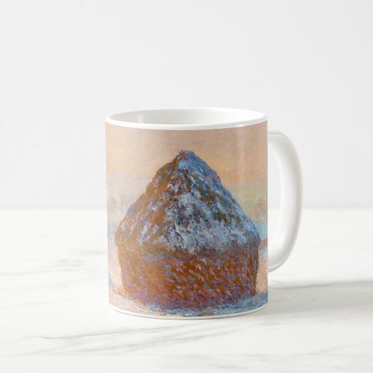 Mug Claude Monet - Piles à roues, Effet neige, Matin (Devant droit)