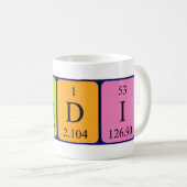 Mug Claudine nom de table périodique muette (Devant droit)