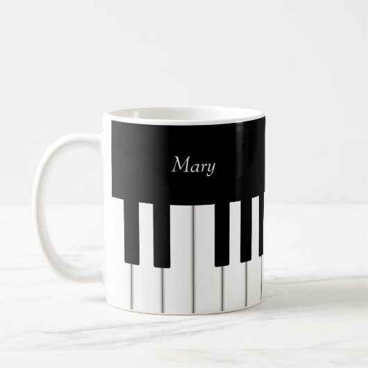 Mug Clavier de piano classique Musique personnalisée (Gauche)