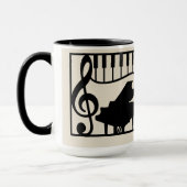 Mug Clavier de piano élégant Musique Clé de sol Note É (Gauche)