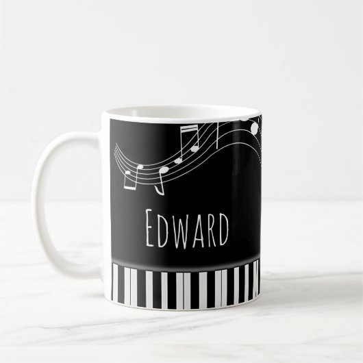 Mug Clavier de piano et notes musicales (Gauche)