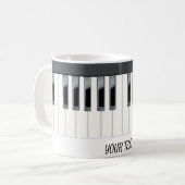 Mug Clavier des touches de piano de nom personnalisé (Devant gauche)