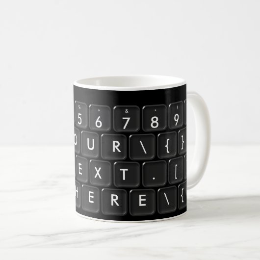 Mug Clavier des "vos textes" (Devant droit)