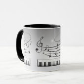 Mug Clavier et notes de musique (Devant gauche)