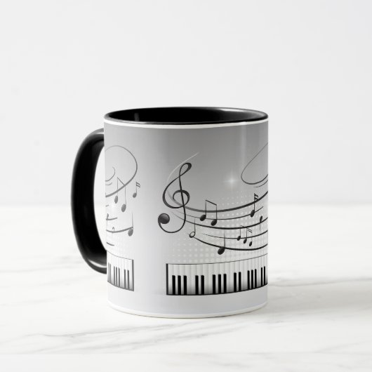 Mug Clavier et notes de musique (Devant gauche)