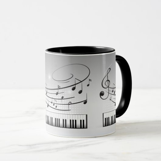 Mug Clavier et notes de musique (Devant droit)