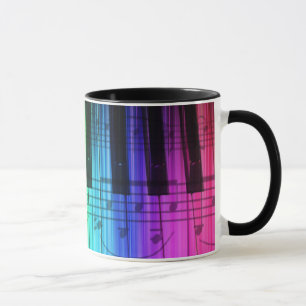 Mug Clavier et notes de piano d'arc-en-ciel