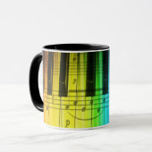 Mug Clavier et notes de piano d'arc-en-ciel (Devant gauche)