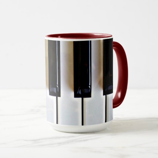 Mug Clavier - noir et blanc (Devant droit)