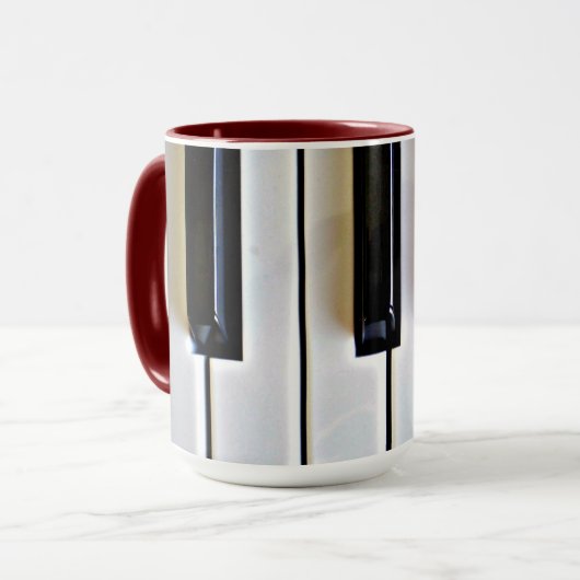 Mug Clavier - noir et blanc (Devant gauche)
