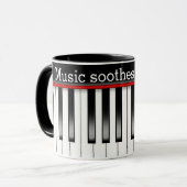Mug Clavier Piano Avec Citation Musique (Devant gauche)