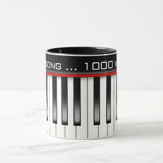 Mug Clavier Piano Avec Citation Musique (Centre)