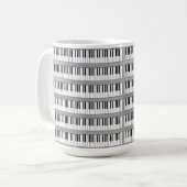 Mug clavier piano noir et blanc (Devant gauche)