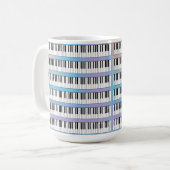 Mug Clavier pour piano avec accent Rainbow (Devant gauche)
