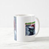 Mug 'Claws Humbug' Grumpy Christmas Cat Coffee Cup (Devant droit)