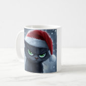 Mug 'Claws Humbug' Grumpy Christmas Cat Coffee Cup (Devant gauche)