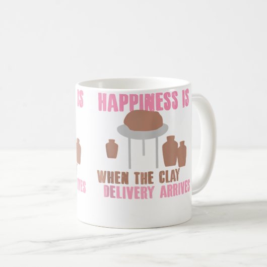 Mug Clay Delivery Happiness Pottery Design (Devant droit)