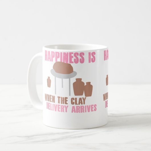 Mug Clay Delivery Happiness Pottery Design (Devant gauche)