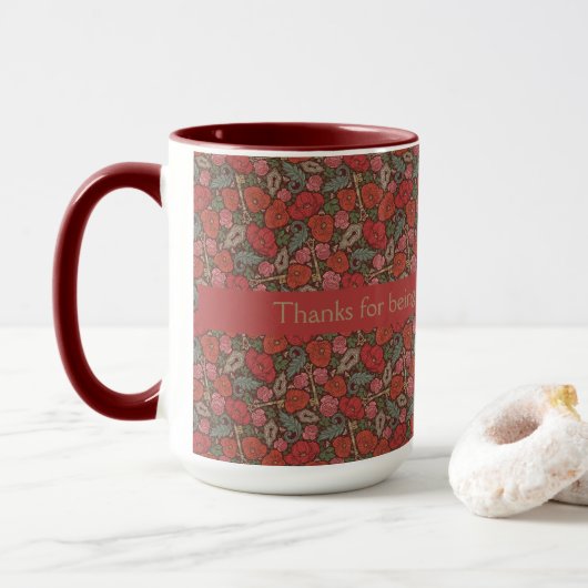 Mug Clé ancienne Steampunk victorienne avec coquelicot (Avec donut)