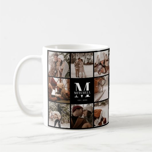 Mug Clé de collage Black & White Multi Photo (Gauche)