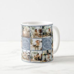 Mug Clé de collage multicoeur bleu Dusty moderne