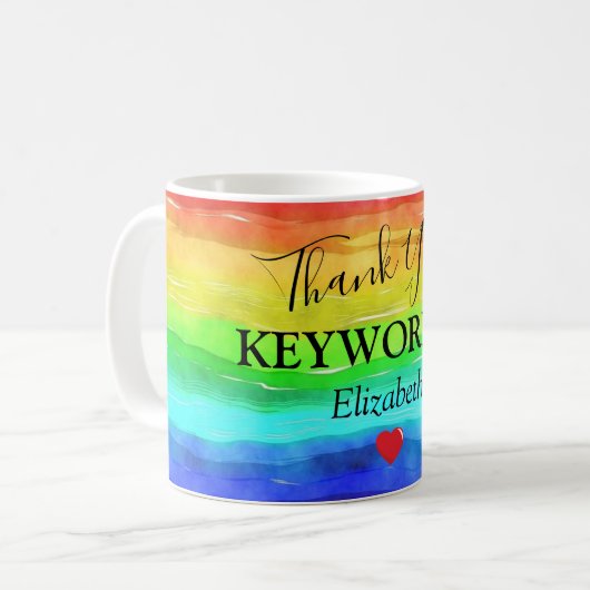 Mug Clé de Merci personnalisée (Devant gauche)