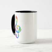 Mug Clé de musique arc-en-ciel (Devant gauche)
