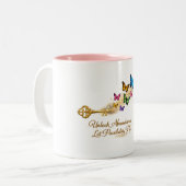 Mug Clé Dorée & Papillon Inspiration (Devant gauche)