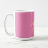 Mug Clé G d'or sur Musique rose (Gauche)