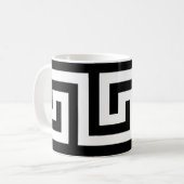 Mug Clé grecque blanche noire moderne élégante (Devant gauche)