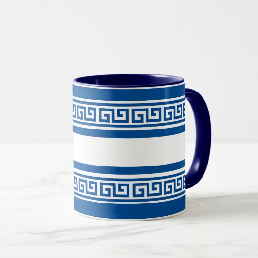 Mug Clé grecque bleue (Devant droit)