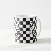 Mug Clé moderne en acier noir et blanc sur tableau de  (Devant droit)