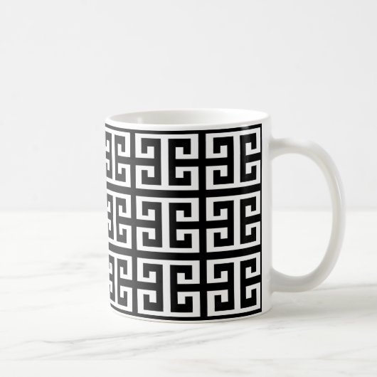 Mug clé noire blanche grecque (Droite)