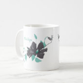 Mug Clematis Aquarelle Turquoise Nom du motif floral (Devant gauche)
