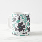 Mug Clematis motif floral Turquoise Brown (Devant gauche)